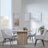 Bern Fluted Oak Effect 4 Seater Round Dining Set - 4 Ace Beige Fabric Swivel Dining Chair-2