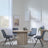 Bern Fluted Oak Effect 4 Seater Round Dining Set - 4 Boden Grey Fabric Swivel Dining Chair-6