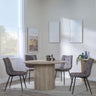 Bern Fluted Oak Effect 4 Seater Round Dining Set - 4 Corona Camel Fabric Chairs-5