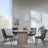 Bern Fluted Oak Effect 4 Seater Round Dining Set - 4 Corona Grey Fabric Chairs-9