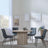 Bern Fluted Oak Effect 4 Seater Round Dining Set - 4 Corona Light Grey Fabric Chairs-7