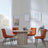 Bern Fluted Oak Effect 4 Seater Round Dining Set - 4 Corona Orange Fabric Chairs-2