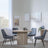 Bern Fluted Oak Effect 4 Seater Round Dining Set - 4 Darwin Grey Fabric Dining Chair-6
