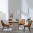 Bern Fluted Oak Effect 4 Seater Round Dining Set - 4 Darwin Orange Fabric Dining Chair-3