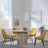 Bern Fluted Oak Effect 4 Seater Round Dining Set - 4 Darwin Yellow Fabric Dining Chair-3