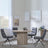 Bern Fluted Oak Effect 4 Seater Round Dining Set - 4 Diego Grey Leather Swivel Dining Chair-2