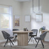 Bern Fluted Oak Effect 4 Seater Round Dining Set - 4 Ion Dark Grey Velvet Fabric Swivel Dining Chair-2