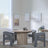Bern Fluted Oak Effect 4 Seater Round Dining Set - 4 Kiefer Grey Boucle Fabric Dining Chair