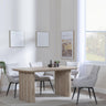 Bern Fluted Oak Effect Dining Set - Ace Beige Fabric Swivel Dining Chair-2