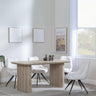Bern Fluted Oak Effect Dining Set - Arctic Cream Velvet Fabric Swivel Dining Chair-4