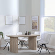 Bern Fluted Oak Effect Dining Set - Boden Cream Fabric Swivel Dining Chair