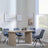 Bern Fluted Oak Effect Dining Set - Boden Dark Grey Fabric Swivel Dining Chair-5