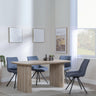 Bern Fluted Oak Effect Dining Set - Boden Dark Grey Fabric Swivel Dining Chair-5