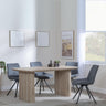 Bern Fluted Oak Effect Dining Set - Boden Grey Fabric Swivel Dining Chair-6