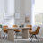 Bern Fluted Oak Effect Dining Set - Boden Orange Fabric Swivel Dining Chair