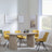 Bern Fluted Oak Effect Dining Set - Boden Yellow Fabric Swivel Dining Chair-3