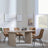Bern Fluted Oak Effect Dining Set - Corona Brown Fabric Chairs-8