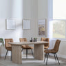 Bern Fluted Oak Effect Dining Set - Corona Brown Fabric Chairs-8