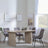 Bern Fluted Oak Effect Dining Set - Corona Camel Fabric Chairs-4