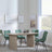 Bern Fluted Oak Effect Dining Set - Corona Green Fabric Chairs-7
