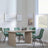 Bern Fluted Oak Effect Dining Set - Corona Green Fabric Chairs-6