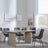 Bern Fluted Oak Effect Dining Set - Corona Grey Fabric Chairs