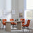 Bern Fluted Oak Effect Dining Set - Corona Orange Fabric Chairs-2
