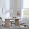 Bern Fluted Oak Effect Dining Set - Darwin Cream Fabric Dining Chair-2