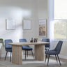 Bern Fluted Oak Effect Dining Set - Darwin Dark Grey Fabric Dining Chair-6