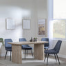 Bern Fluted Oak Effect Dining Set - Darwin Dark Grey Fabric Dining Chair-5
