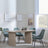 Bern Fluted Oak Effect Dining Set - Darwin Green Fabric Dining Chair-4