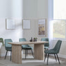 Bern Fluted Oak Effect Dining Set - Darwin Green Fabric Dining Chair-4