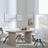 Bern Fluted Oak Effect Dining Set - Ion Cream Velvet Fabric Swivel Dining Chair-5