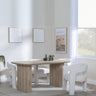 Bern Fluted Oak Effect Dining Set - Kiefer Cream Boucle Fabric Dining Chair-2