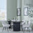 Bern Fluted Black 4 Seater Round Dining Set - 4 Ace Beige Fabric Swivel Dining Chair-3
