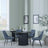 Bern Fluted Black 4 Seater Round Dining Set - 4 Darwin Dark Grey Fabric Dining Chair-5