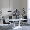 Athos White Gloss Dining Set - Jamison Black Faux Leather Dining Chair-3