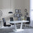 Clearance - Athos White Glass Dining Set - Jamison Black Faux Leather Dining Chair-3