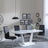 Clearance - Athos White Glass Dining Set - Roma Black Faux Leather Dining Chair-3