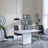 Rimini White Gloss Dining Set - Jamison Black Faux Leather Dining Chair-3