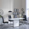 Rimini White Gloss Dining Set - Jamison Black Faux Leather Dining Chair-3