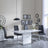 Clearance - Rimini White Gloss Dining Set - Jamison Black Faux Leather Dining Chair-3
