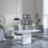 Clearance - Rimini White Gloss Dining Set - Jamison Grey Faux Leather Dining Chair-2