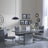 Rimini Grey Gloss Extending Dining Set - Bianco Grey Faux Leather Dining Chair-2