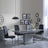 Rimini Grey Gloss Extending Dining Set - Jamison Black Faux Leather Dining Chair-3