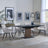 Catalina Black Ceramic Extending Pedastal Dining Set - Ace Beige Fabric Swivel Dining Chair-2