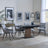 Catalina Black Ceramic Extending Pedastal Dining Set - Ace Grey Fabric Swivel Dining Chair