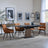 Catalina Black Ceramic Extending Pedastal Dining Set - Ace Orange Fabric Swivel Dining Chair-3