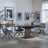 Catalina Black Ceramic Extending Pedastal Dining Set - Arctic Grey Velvet Fabric Swivel Dining Chair-2