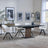 Catalina Black Ceramic Extending Pedastal Dining Set - Ion Cream Velvet Fabric Swivel Dining Chair-5